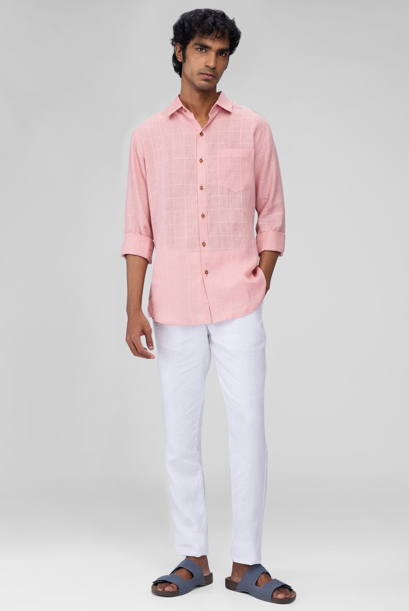 100% Linen Check Shirt - CiceroniMen Shirtsbhrāta