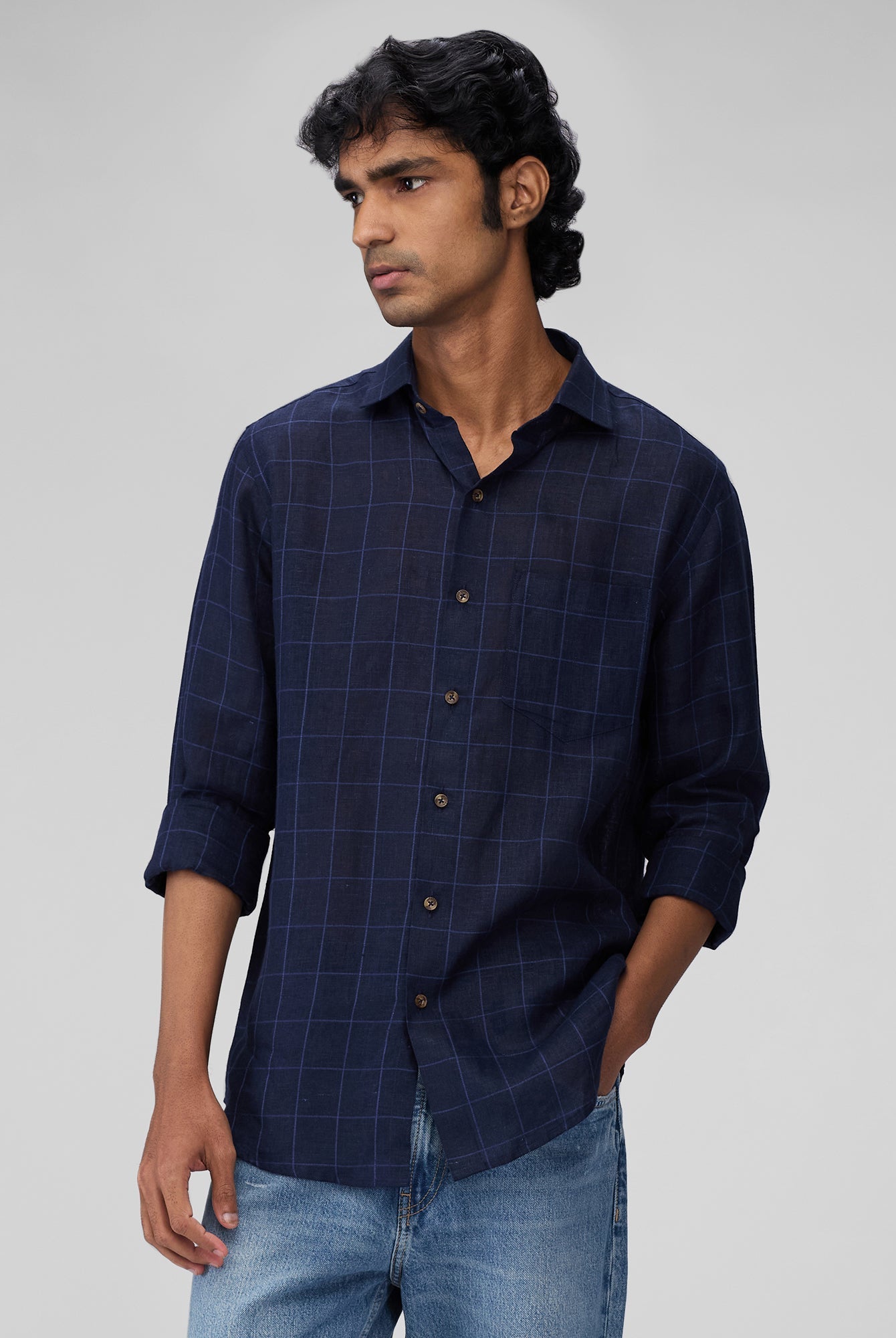 100% Linen Check Shirt - CiceroniMen Shirtsbhrāta