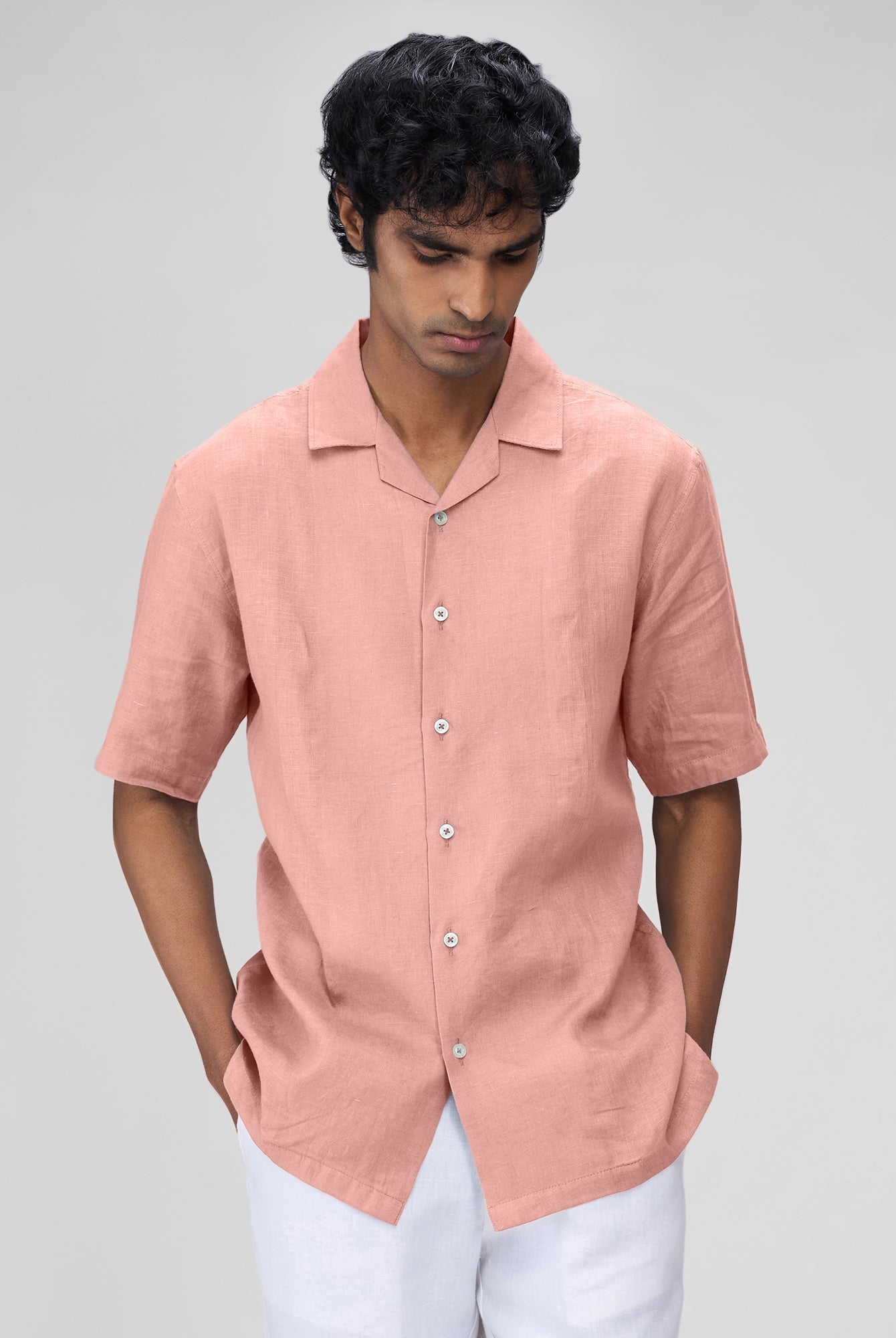 100% Linen Cuban Collar Shirt - CiceroniMen Shirtsbhrāta