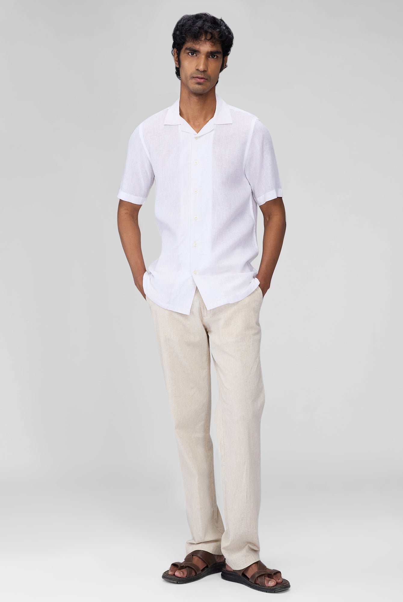 100% Linen Cuban Collar Shirt - CiceroniMen Shirtsbhrāta