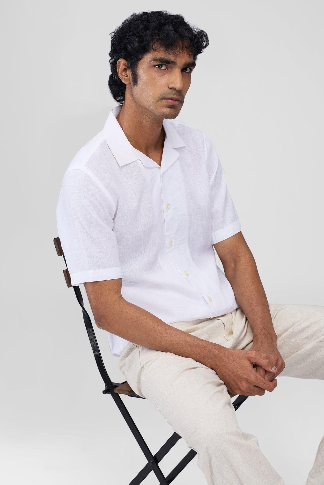100% Linen Cuban Collar Shirt - CiceroniMen Shirtsbhrāta