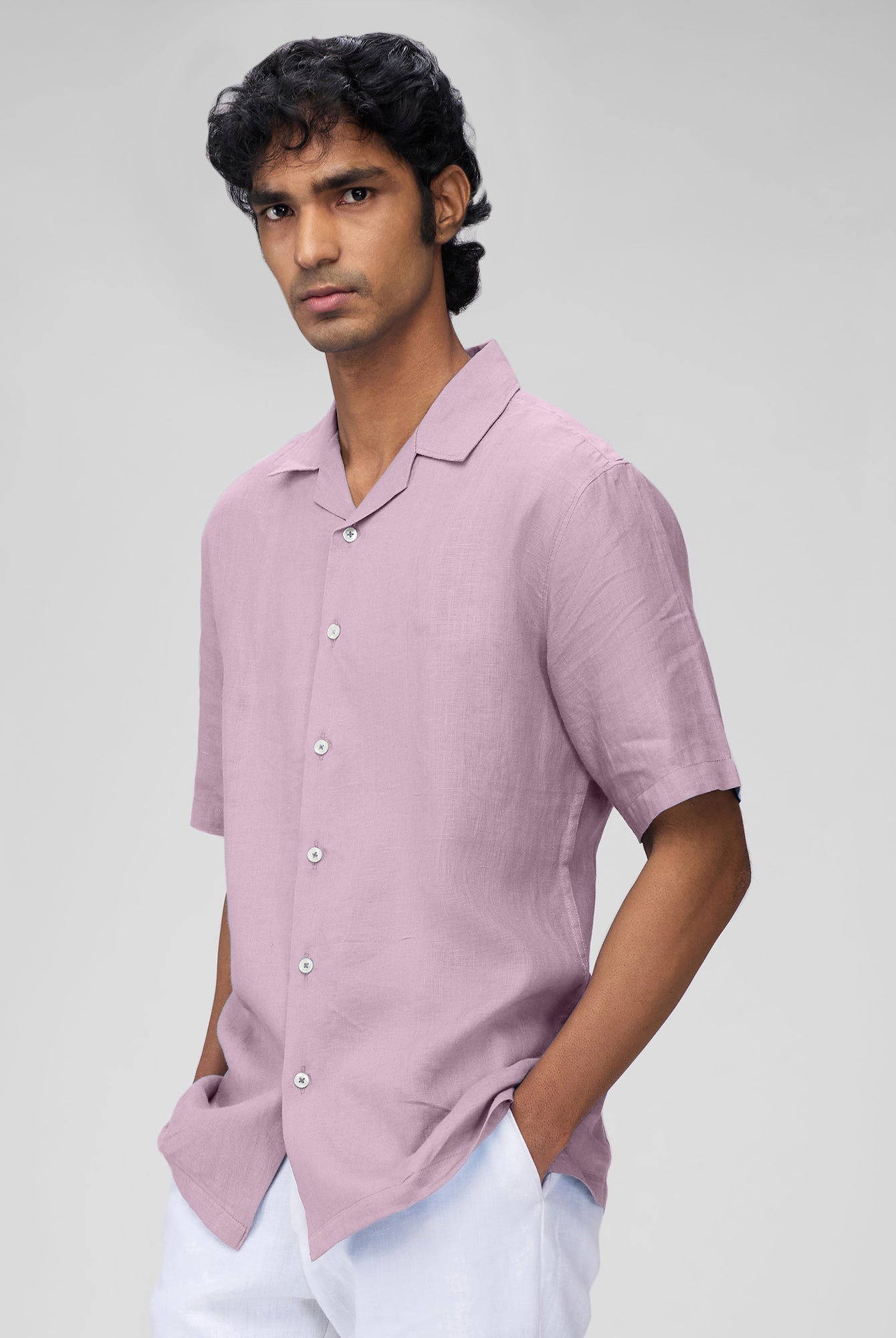 100% Linen Cuban Collar Shirt - CiceroniMen Shirtsbhrāta