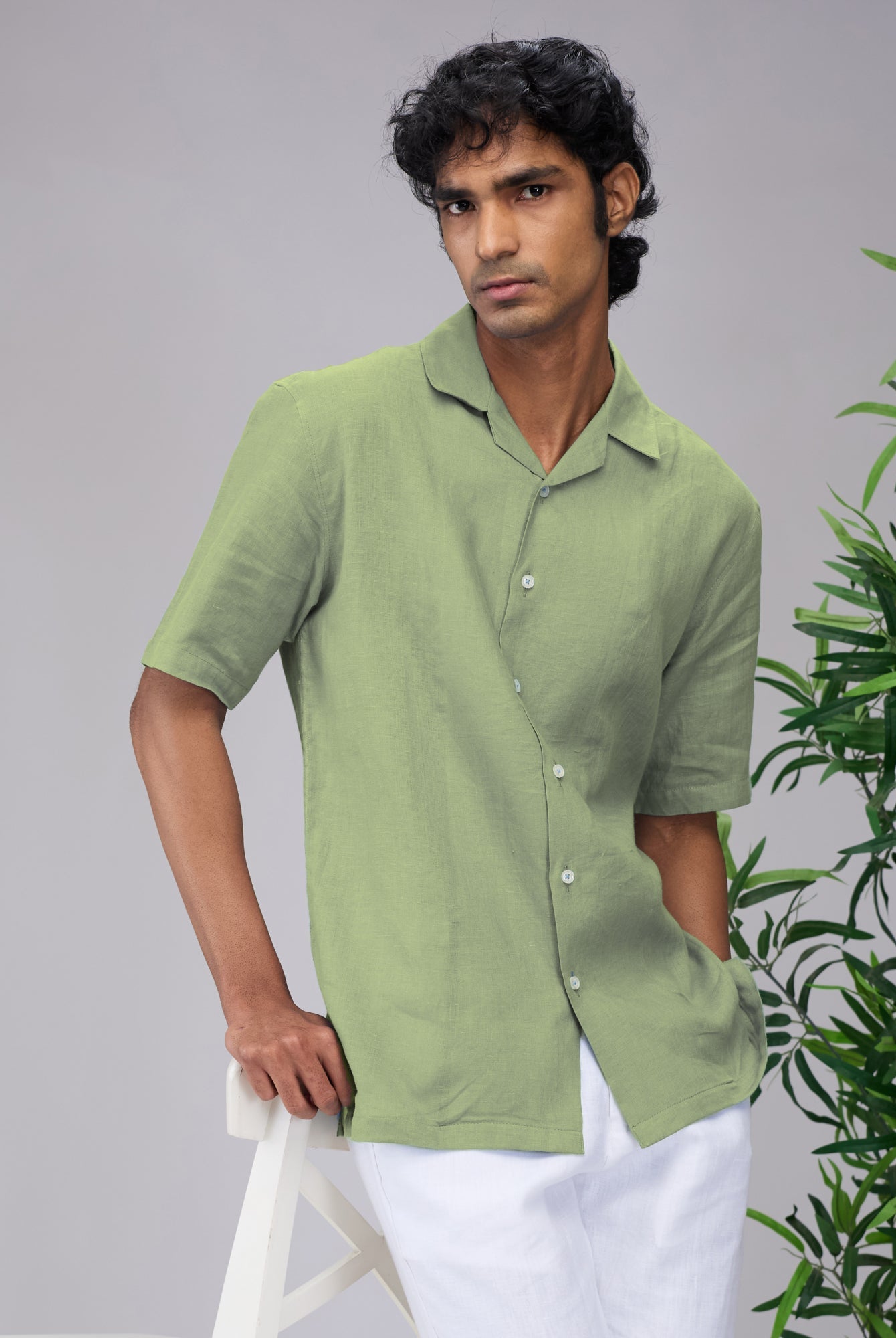 100% Linen Cuban Collar Shirt - CiceroniMen Shirtsbhrāta