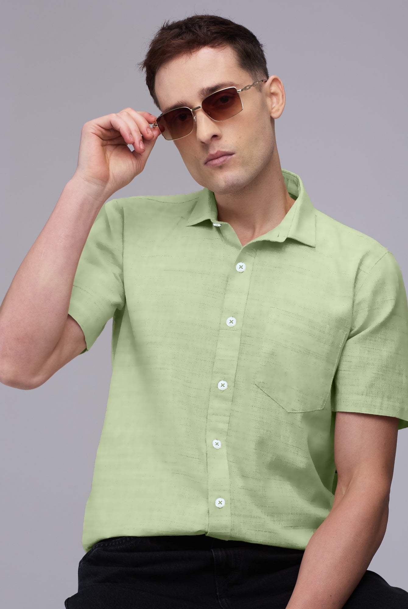 100% Linen Half Sleeve Shirt - CiceroniMen Shirtsbhrāta