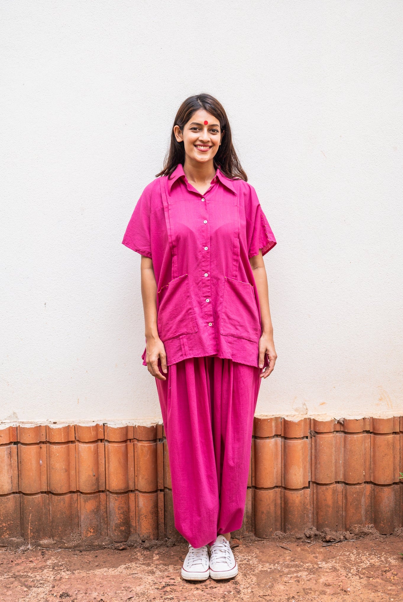 Aastey Pink Mul Dhoti - CiceroniDhotiPrathaa