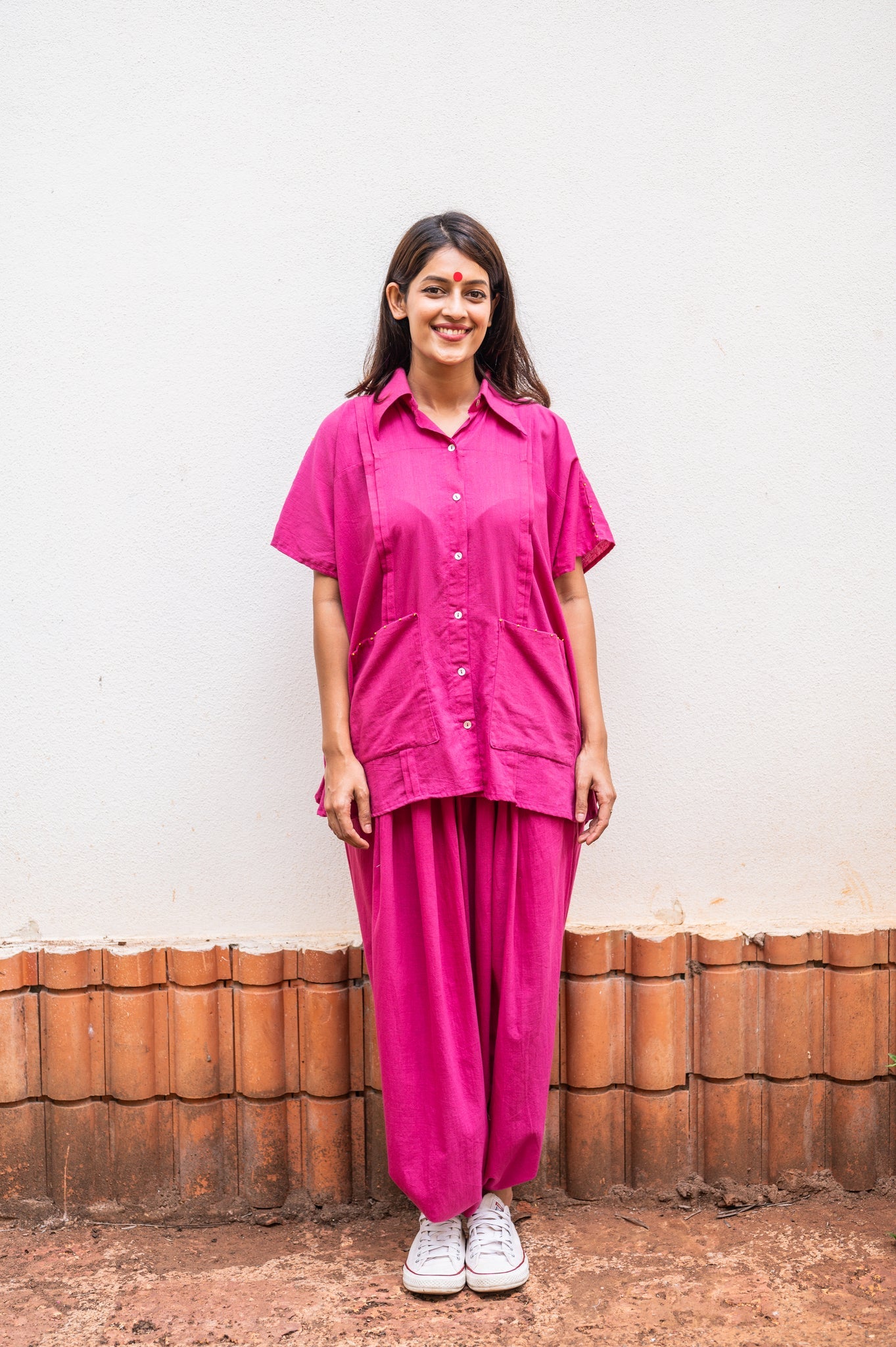 Aastey Pink Mul Dhoti - CiceroniDhotiPrathaa