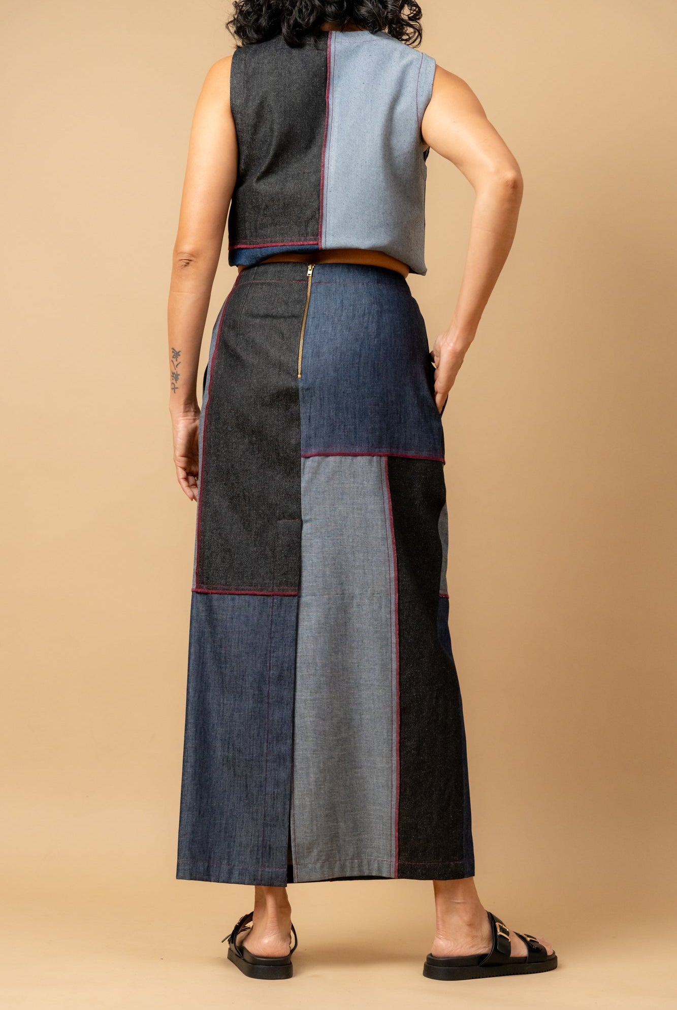 Abby Denim Patch Skirt - CiceroniSkirtsDoodlage