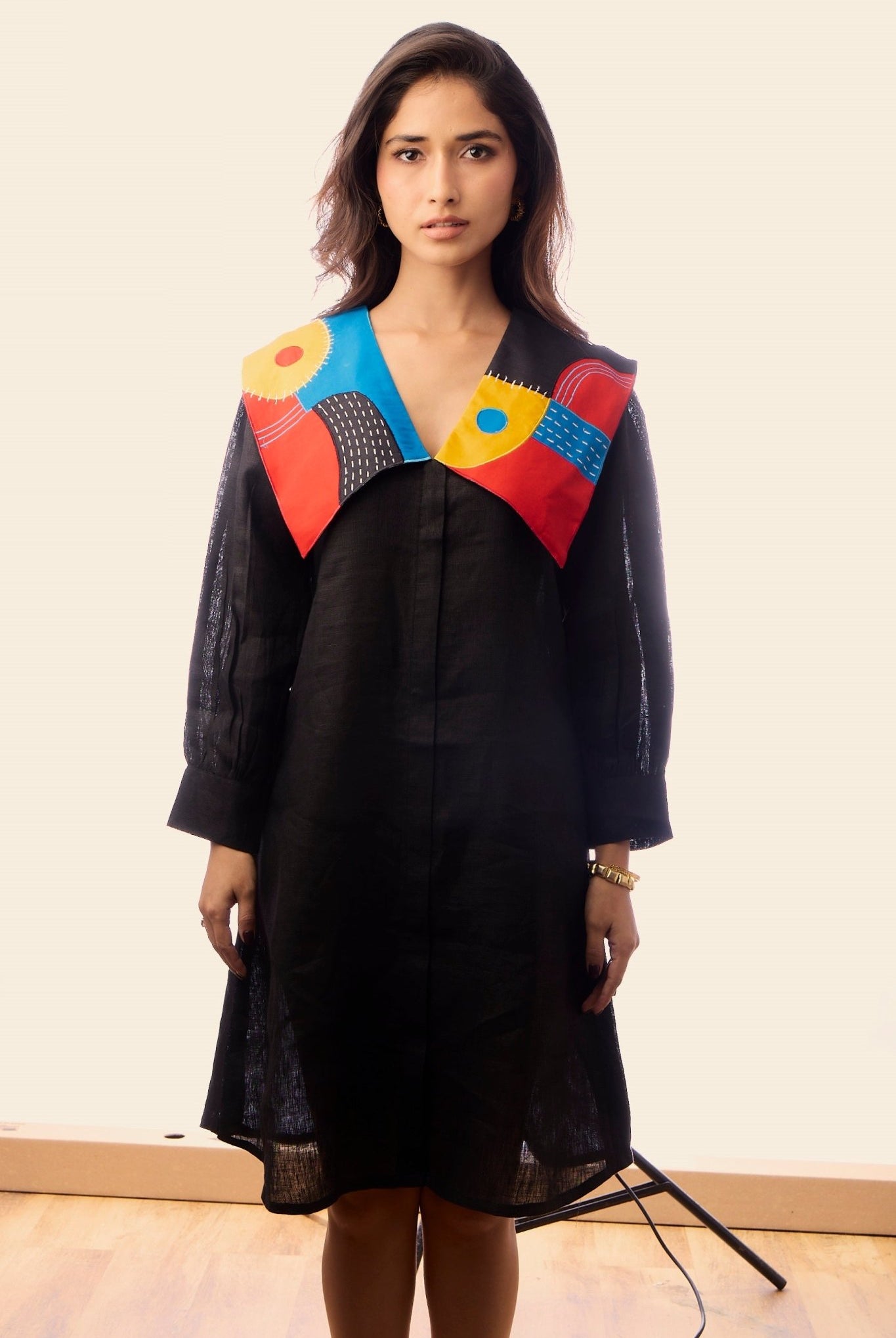 Abstract Black Short Dress - CiceroniDressesArtbeats by Keerthana