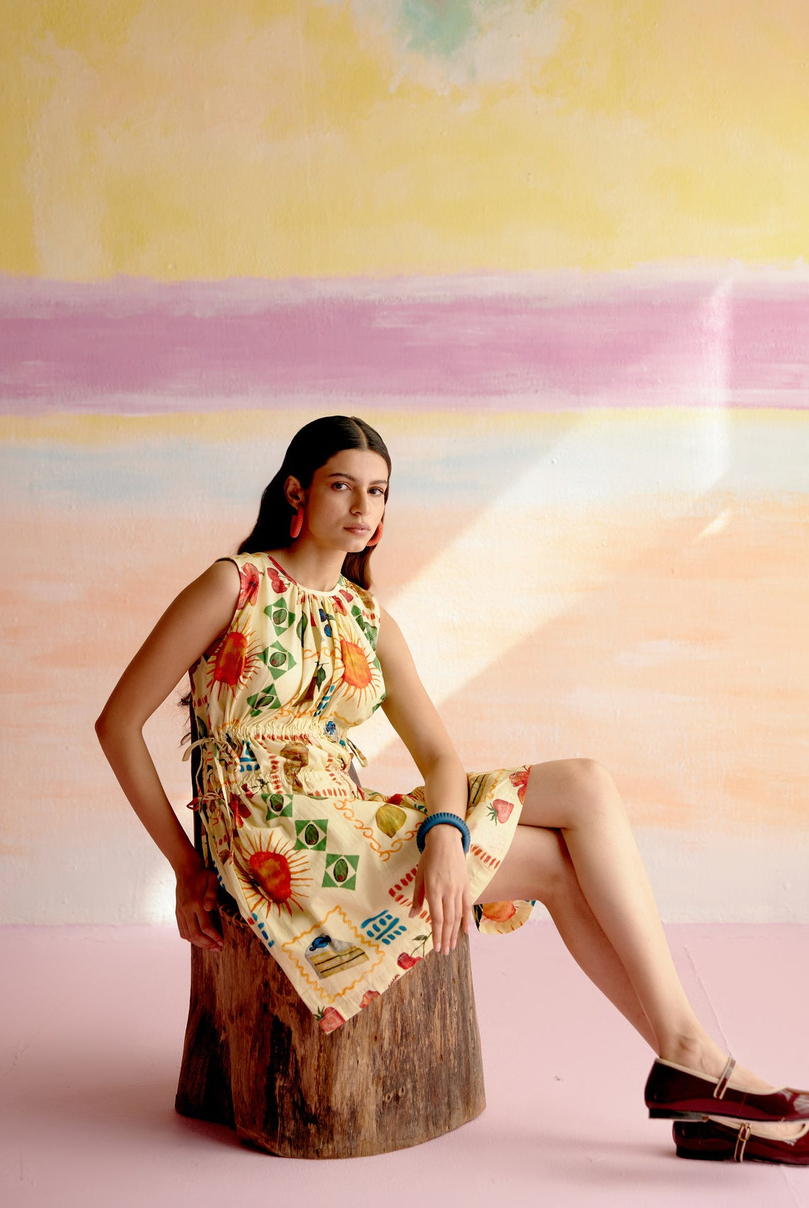 After Hours Short Dress Aloha Print Yellow - CiceroniDressesHappi Space