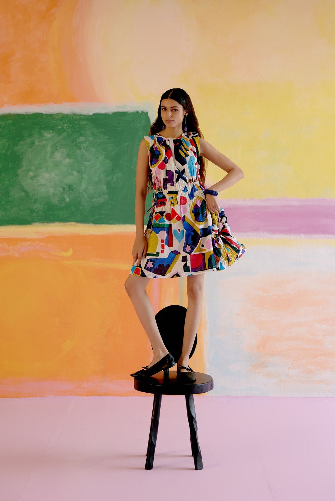 After Hours Short Dress in Arcade Print - CiceroniDressesHappi Space