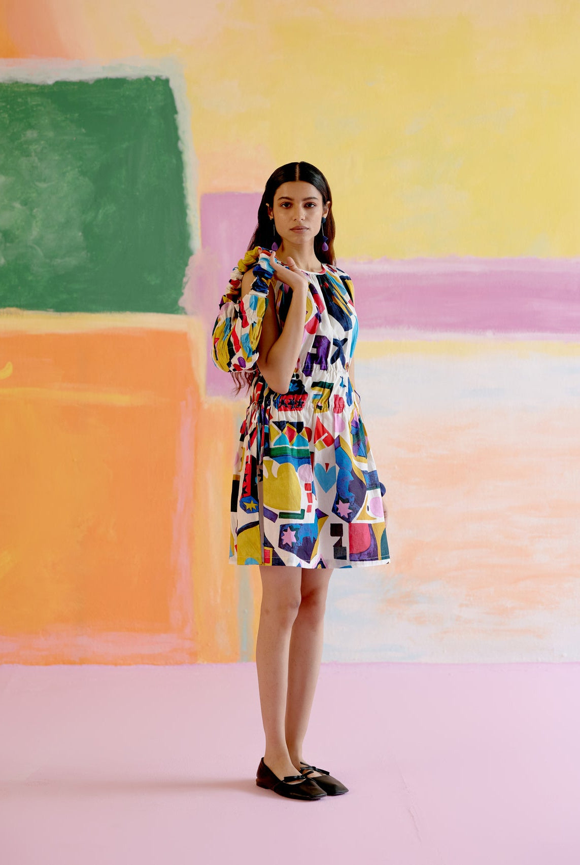 After Hours Short Dress in Arcade Print - CiceroniDressesHappi Space