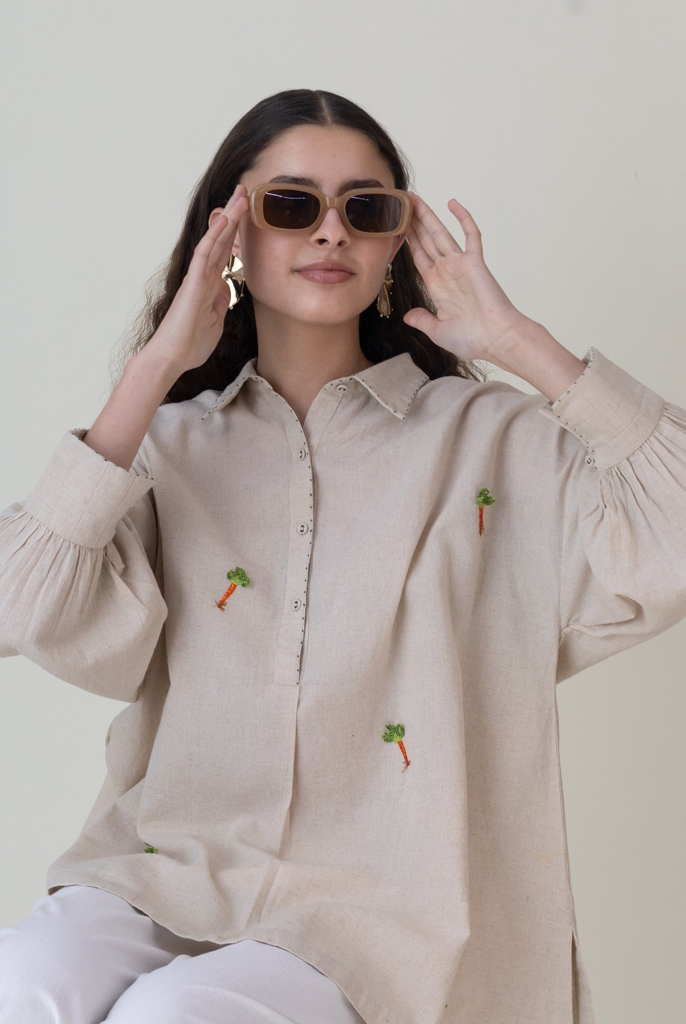 Ai Beige Top - CiceroniWomen ShirtsShades of India