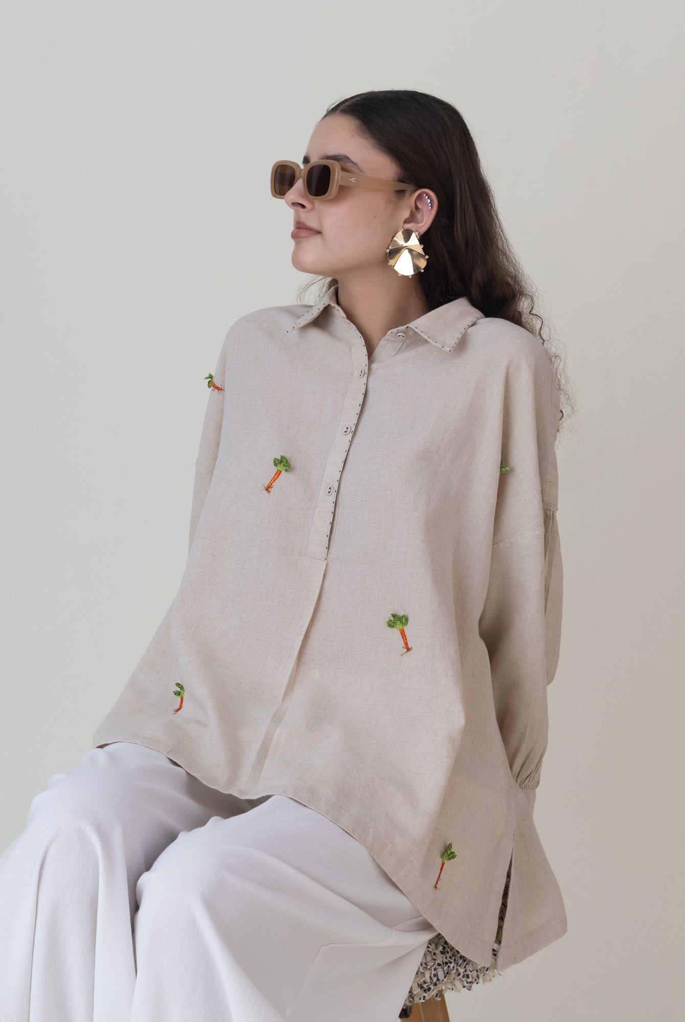 Ai Beige Top - CiceroniWomen ShirtsShades of India