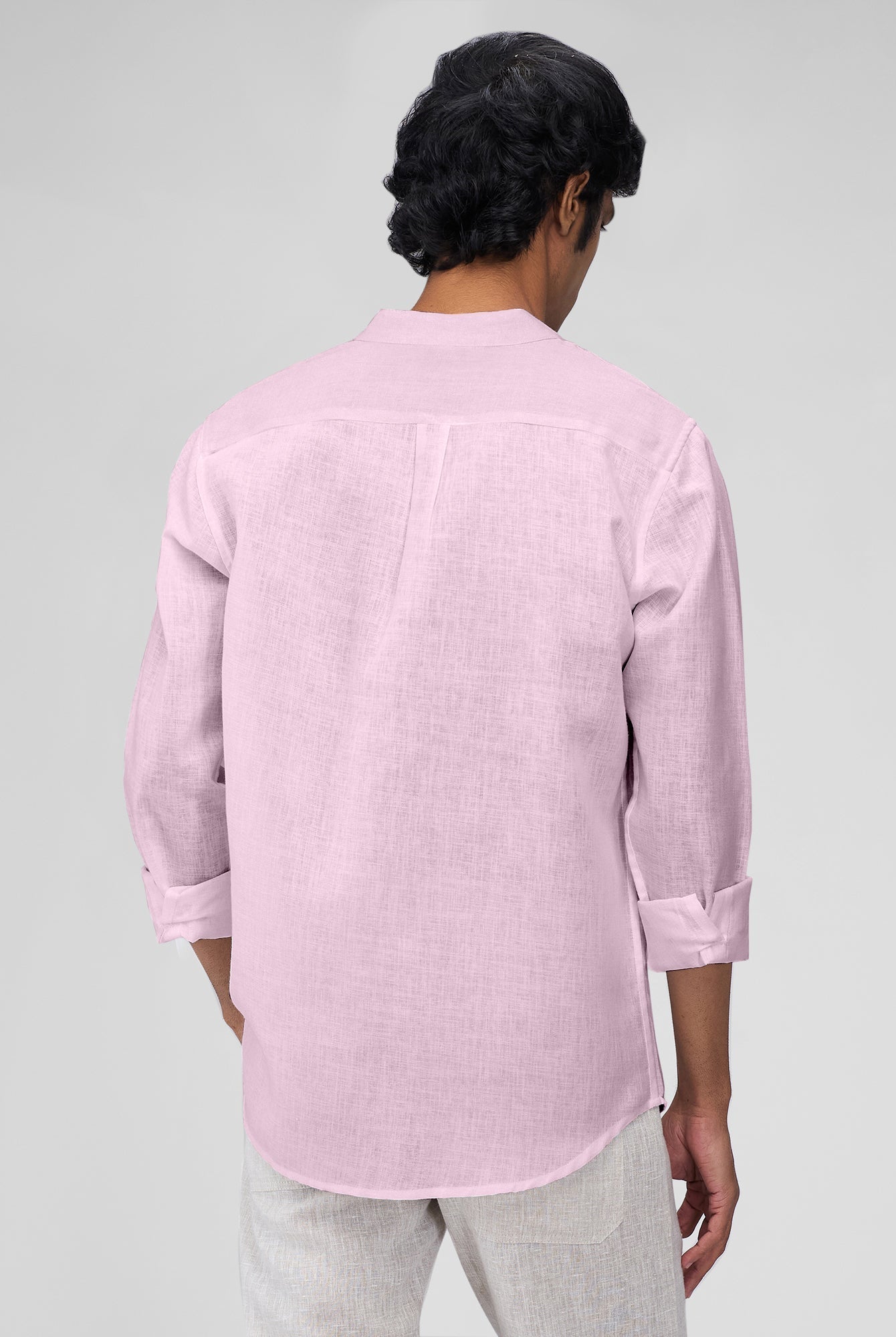 Airavat Mandarin | Lavender 100% Linen Shirt - CiceroniMen Shirtsbhrāta