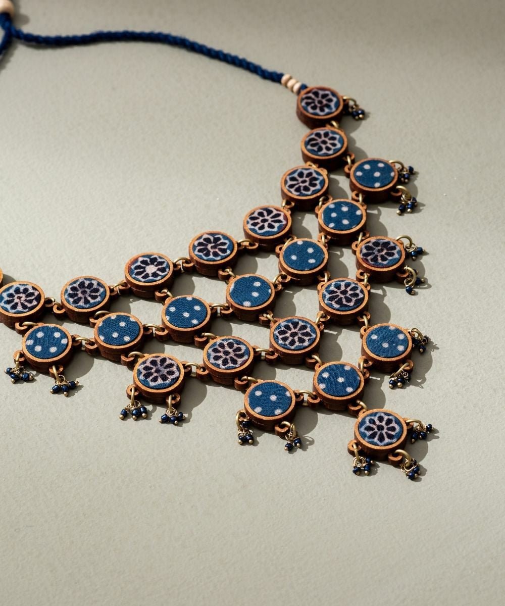 Ajrakh Adjustable Statement Necklace - CiceroniNecklaceWhe by Abira