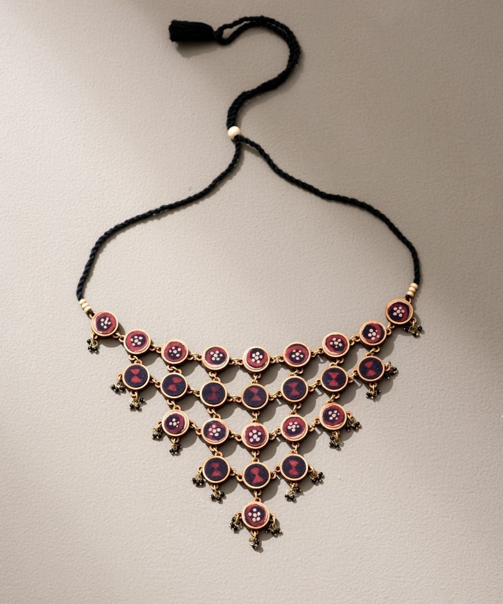 Ajrakh Adjustable Statement Necklace - CiceroniNecklaceWhe by Abira