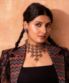 Ajrakh Adjustable Statement Necklace - CiceroniNecklaceWhe by Abira