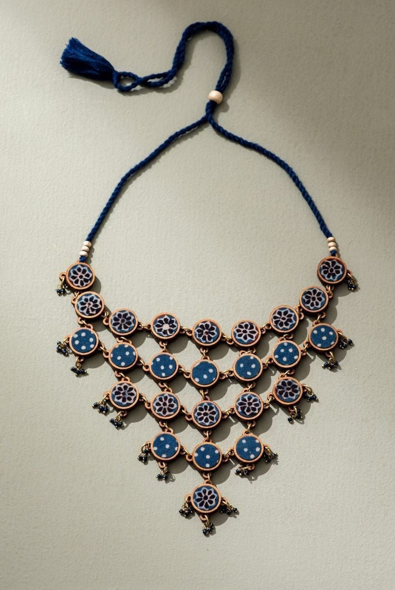 Ajrakh Adjustable Statement Necklace - CiceroniNecklaceWhe by Abira