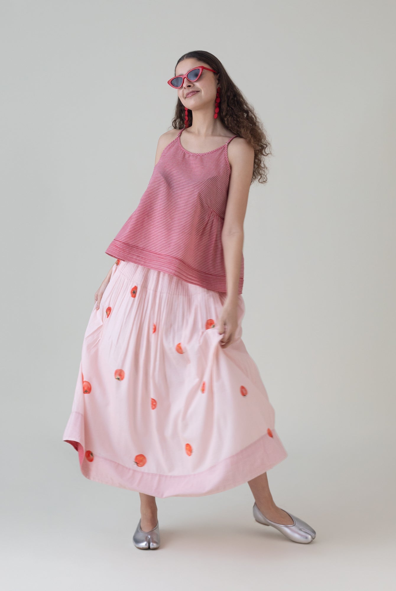 Akami Pink Skirt - CiceroniSkirtsShades of India