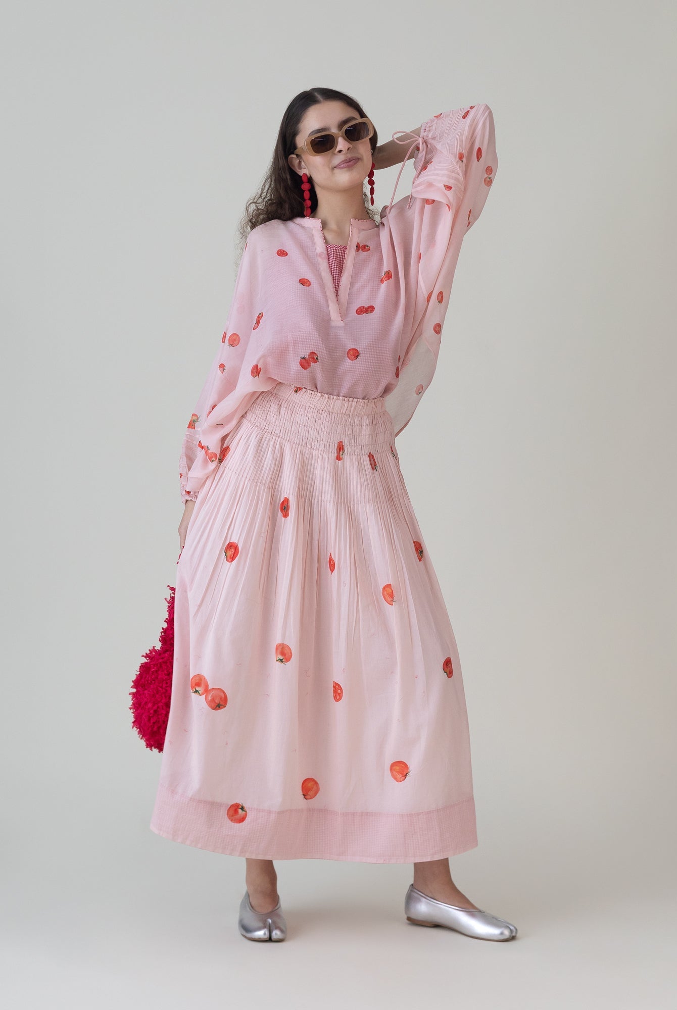 Akami Pink Skirt - CiceroniSkirtsShades of India