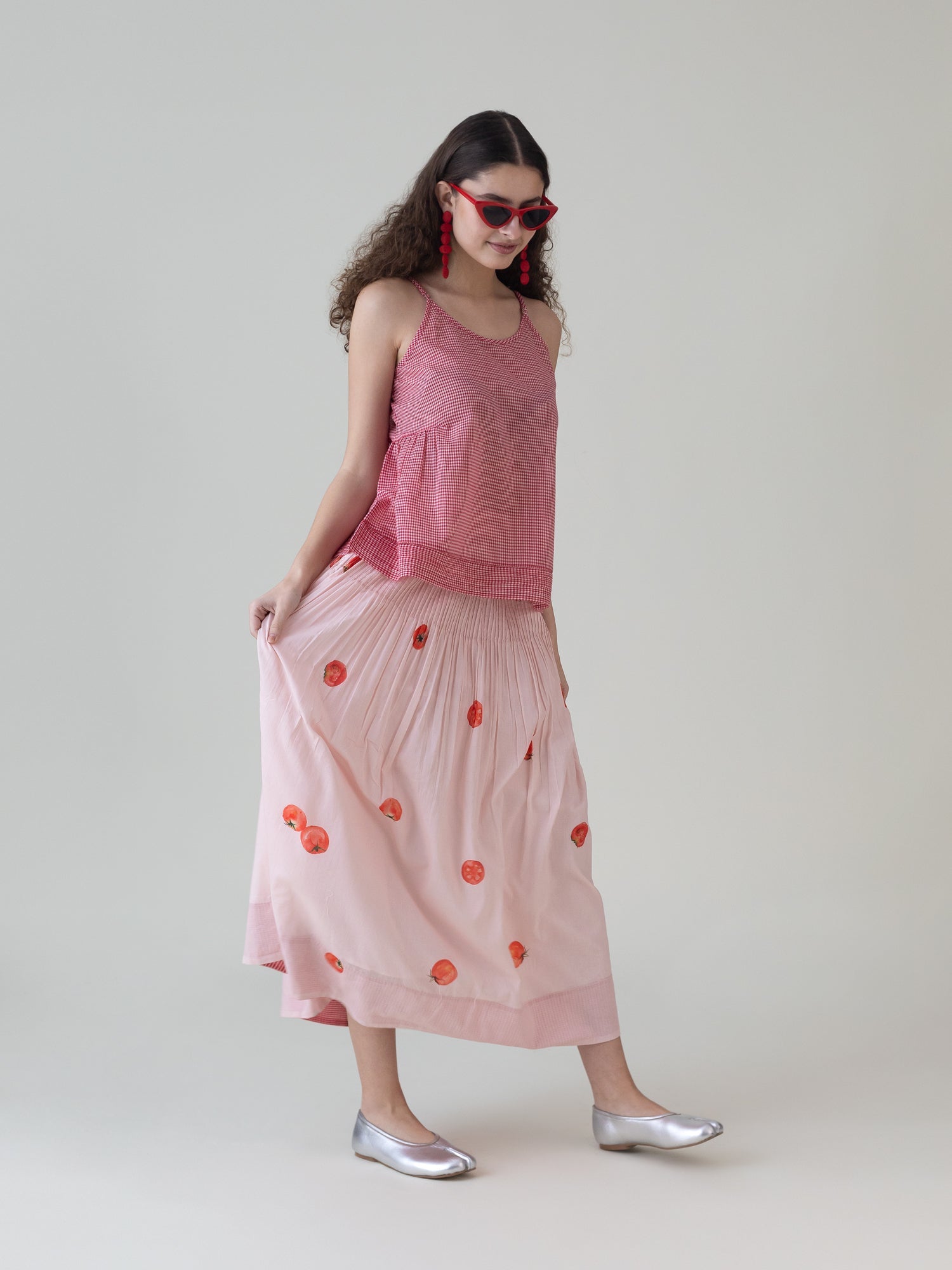 Akami Pink Skirt - CiceroniSkirtsShades of India