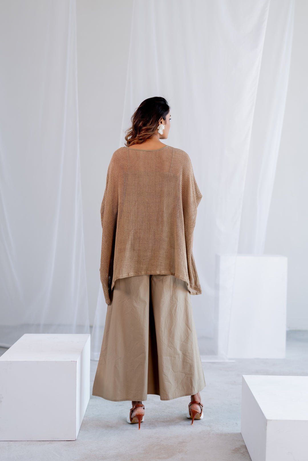 Almond Mesh Kaftan - CiceroniTopsSilai Studio