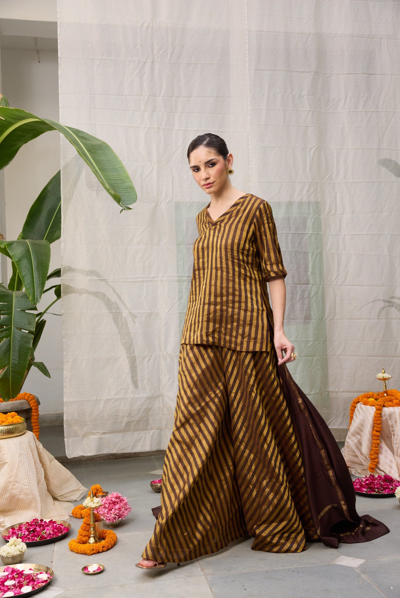 Amala Kurta - Brown and Gold - CiceroniKurta, Festive WearRAAS Life