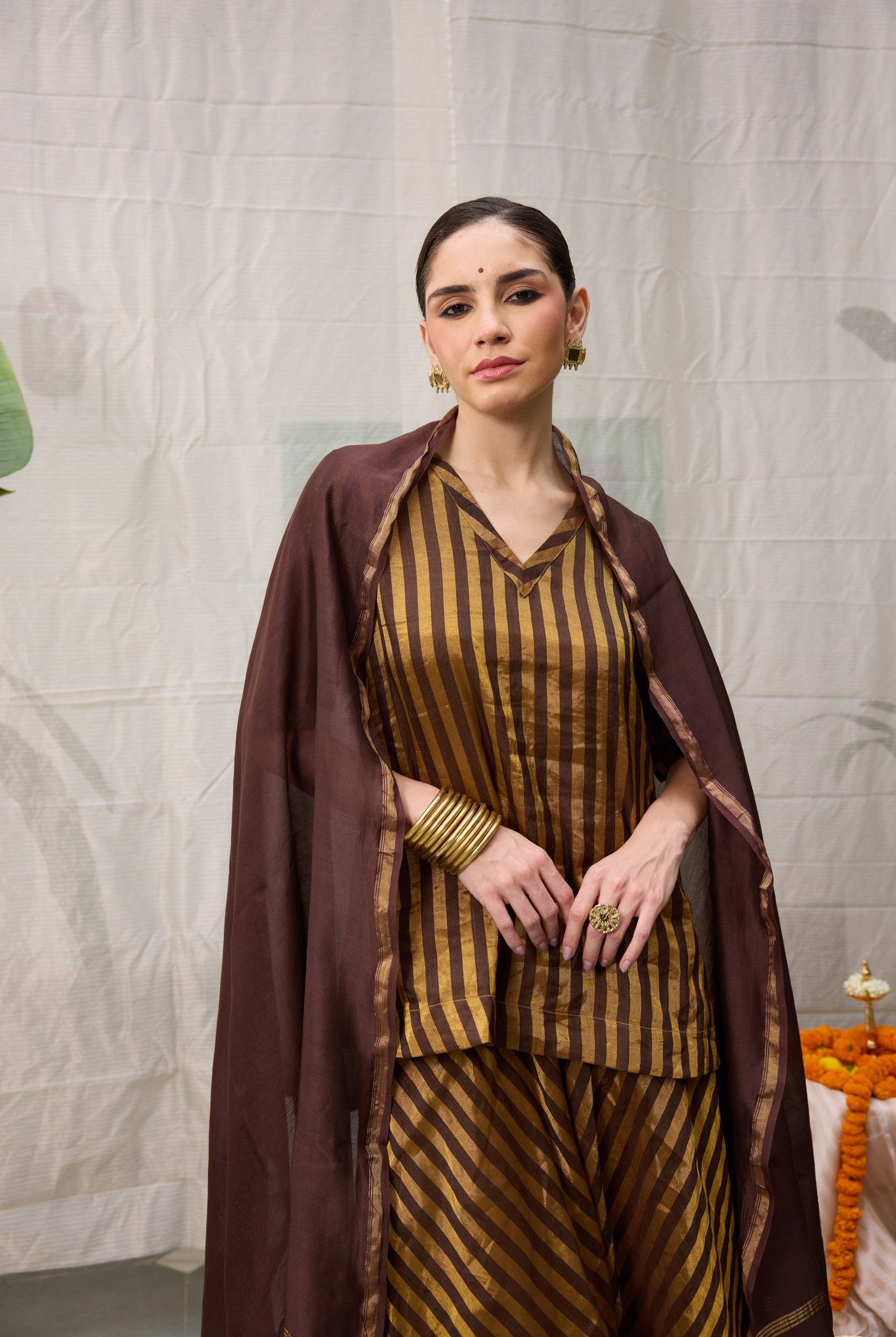 Amala Kurta - Brown and Gold - CiceroniKurta, Festive WearRAAS Life
