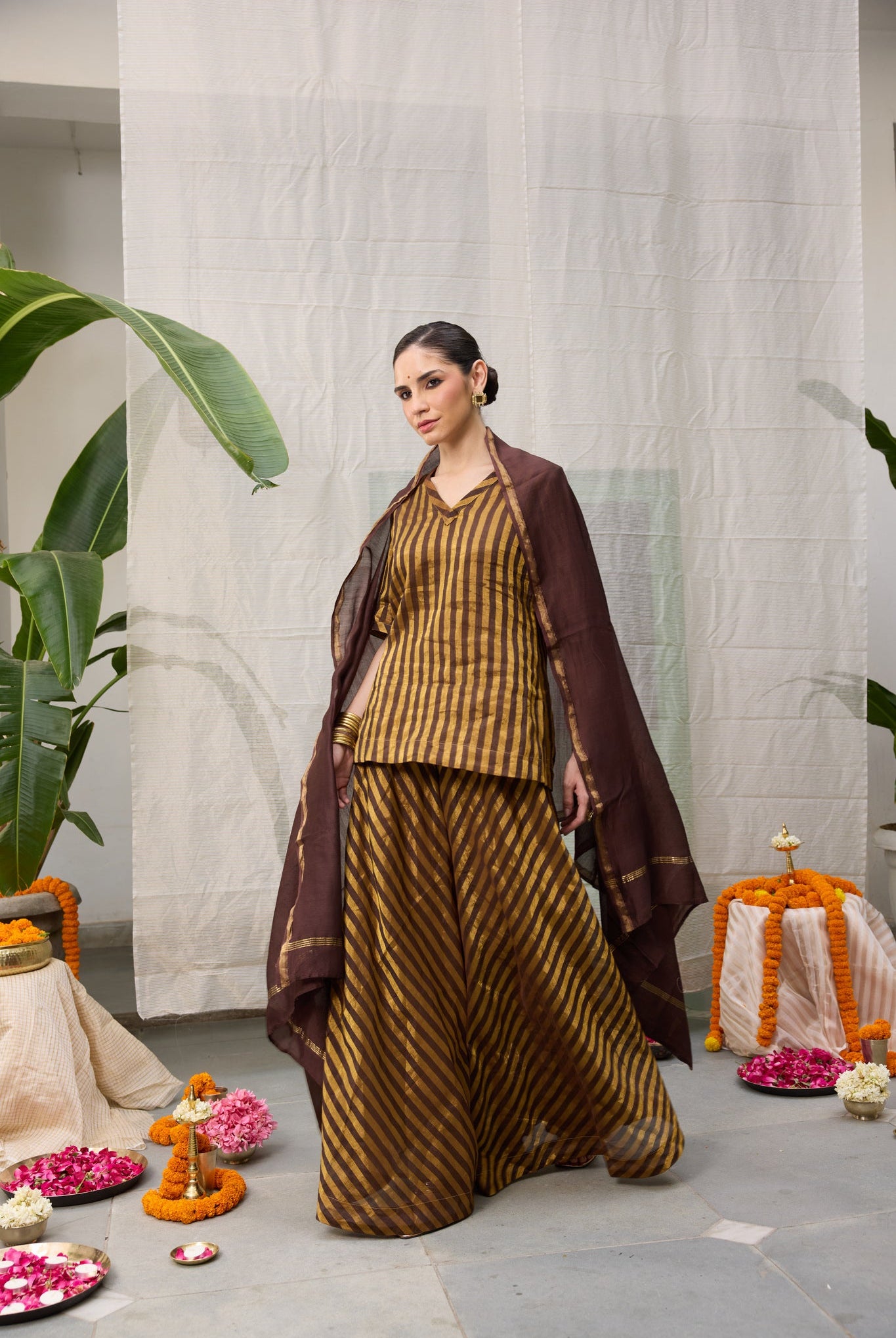 Amala Set - Brown and Gold - CiceroniKurta Set, Festive WearRAAS Life
