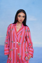 Amalfi Linen Blazer Shirt Set - CiceroniCo - ord SetSaphed