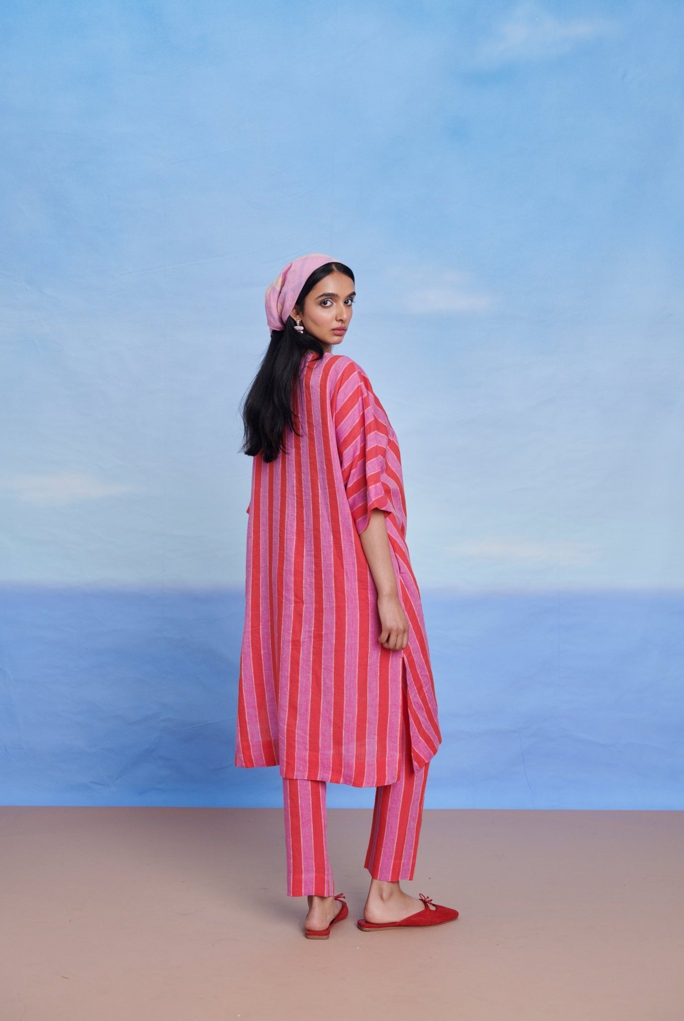 Amalfi Linen Dolman Kurta Set - CiceroniKurta SetSaphed