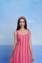 Amalfi Linen Scoop Neck Dress - CiceroniDressesSaphed