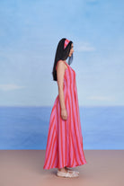 Amalfi Linen Scoop Neck Dress - CiceroniDressesSaphed