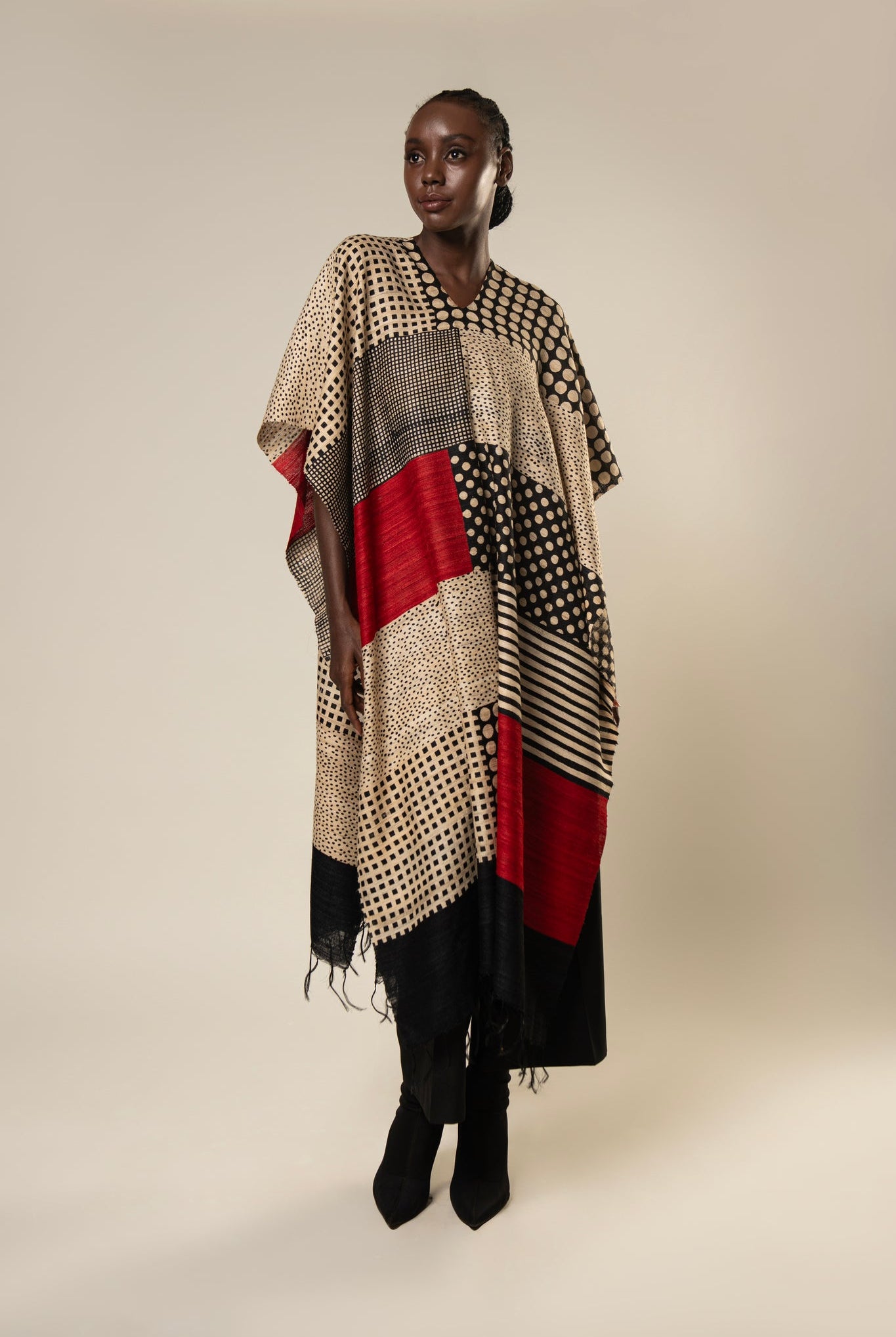 Amalgamation Tussar Peace Silk 4 in 1 Cape - CiceroniCapeAeshaane