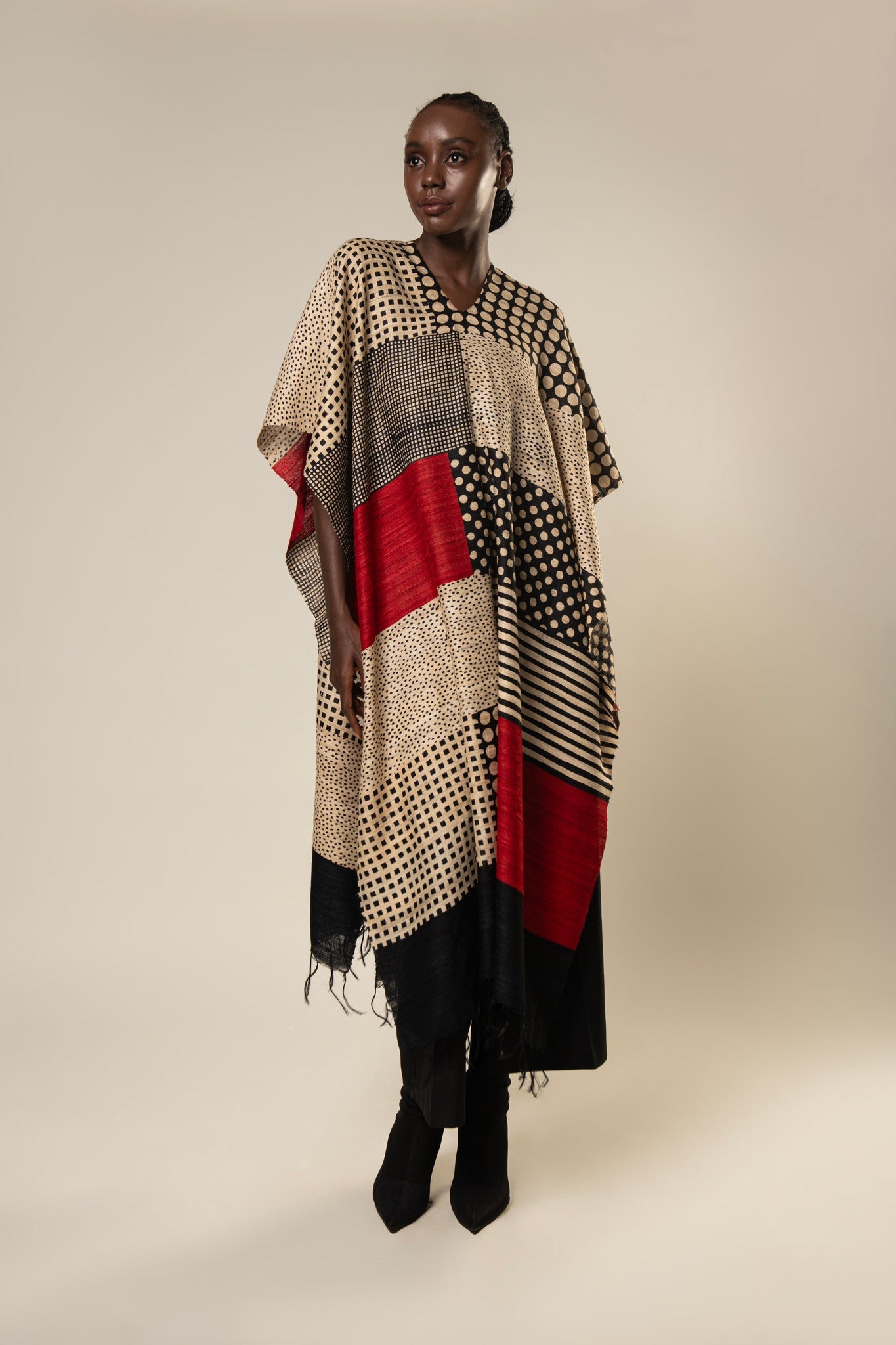 Amalgamation Tussar Peace Silk 4 in 1 Cape - CiceroniCapeAeshaane