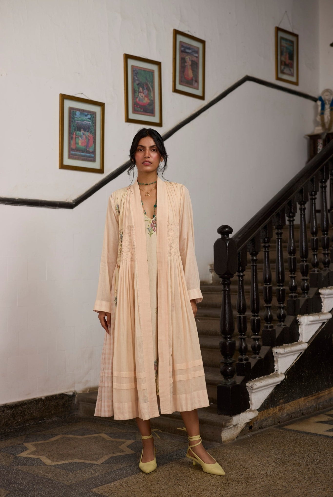 Amane Tunic Set - Peach - CiceroniJacketsKhyati Rughani