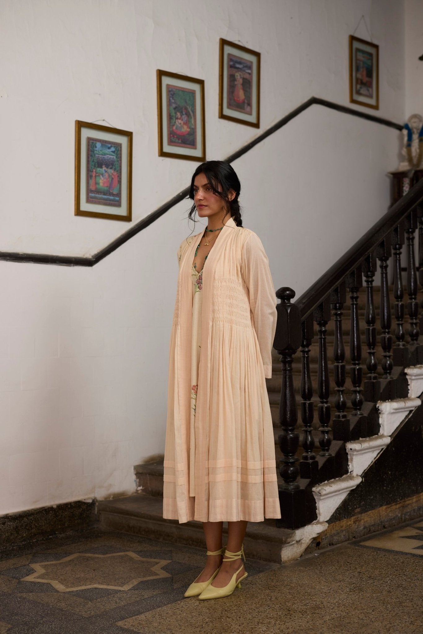 Amane Tunic Set - Peach - CiceroniJacketsKhyati Rughani
