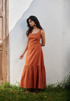 Amber Co - Linen Sleeveless Tiered Dress - CiceroniDressesSaphed