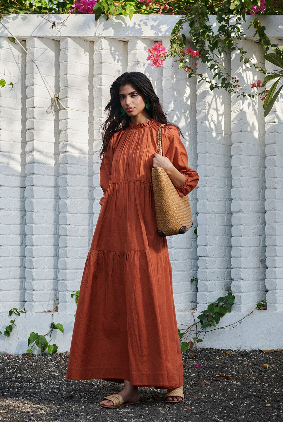 Amber Co - Linen Three Tiered Dress - CiceroniDressesSaphed