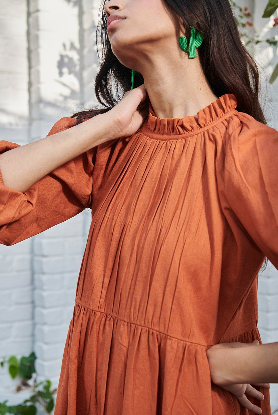 Amber Co - Linen Three Tiered Dress - CiceroniDressesSaphed