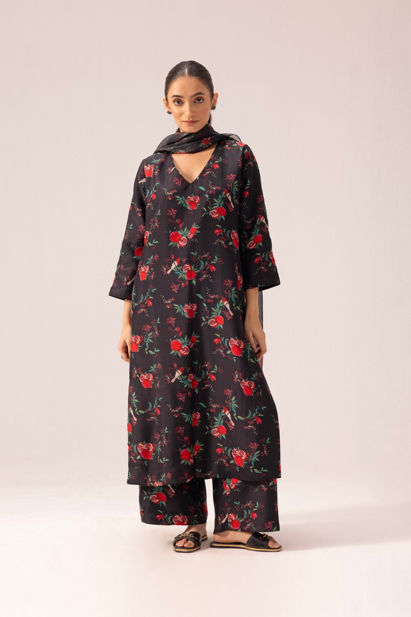 Amelia Kurta Set of 3 - Black - CiceroniKurta Set, Everyday WearLabel Shreya Sharma