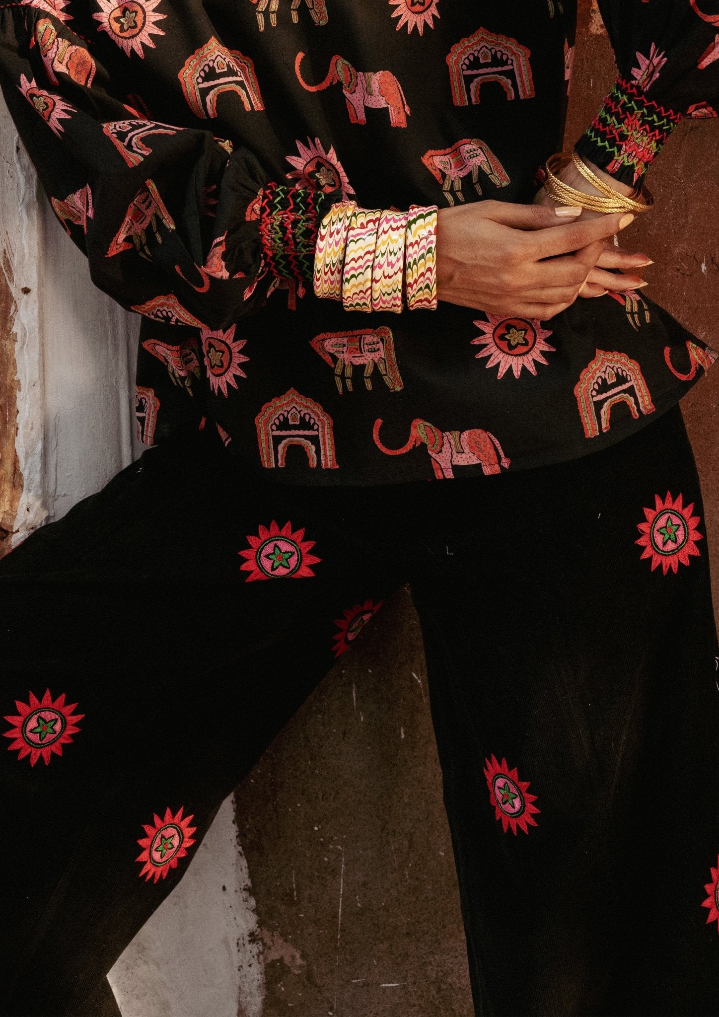 Amer Pants - Sun Embroidery - CiceroniPantsThe Raw India