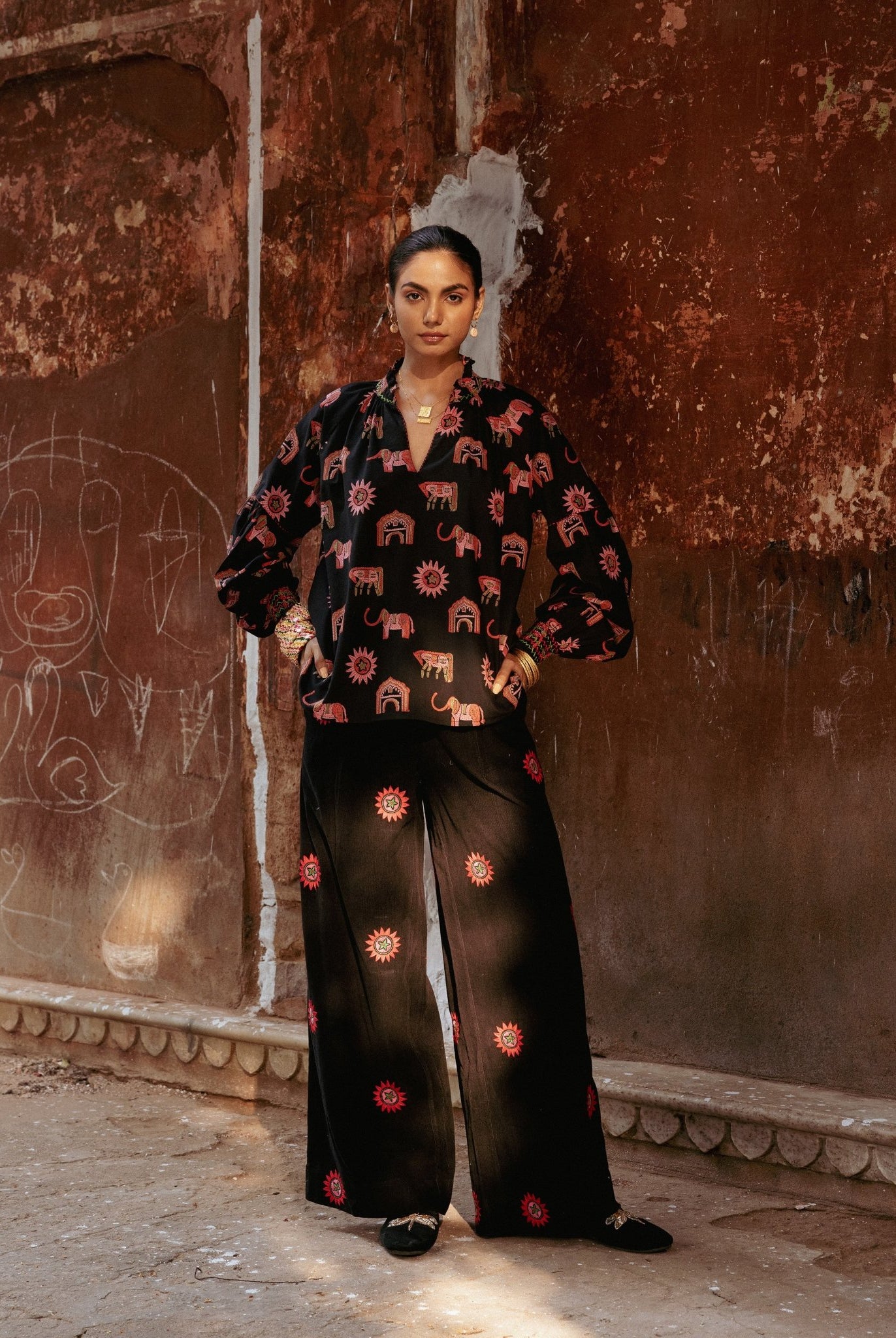 Amer Pants - Sun Embroidery - CiceroniPantsThe Raw India