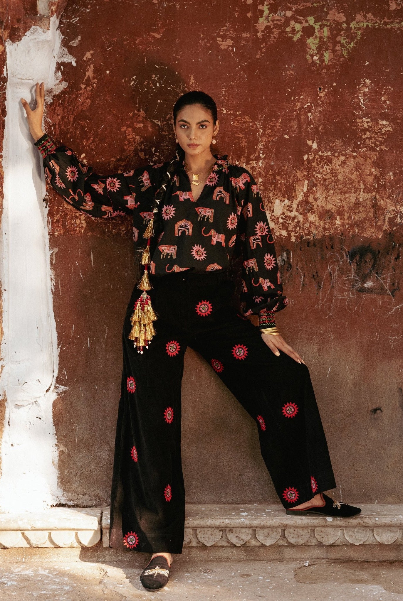 Amer Pants - Sun Embroidery - CiceroniPantsThe Raw India