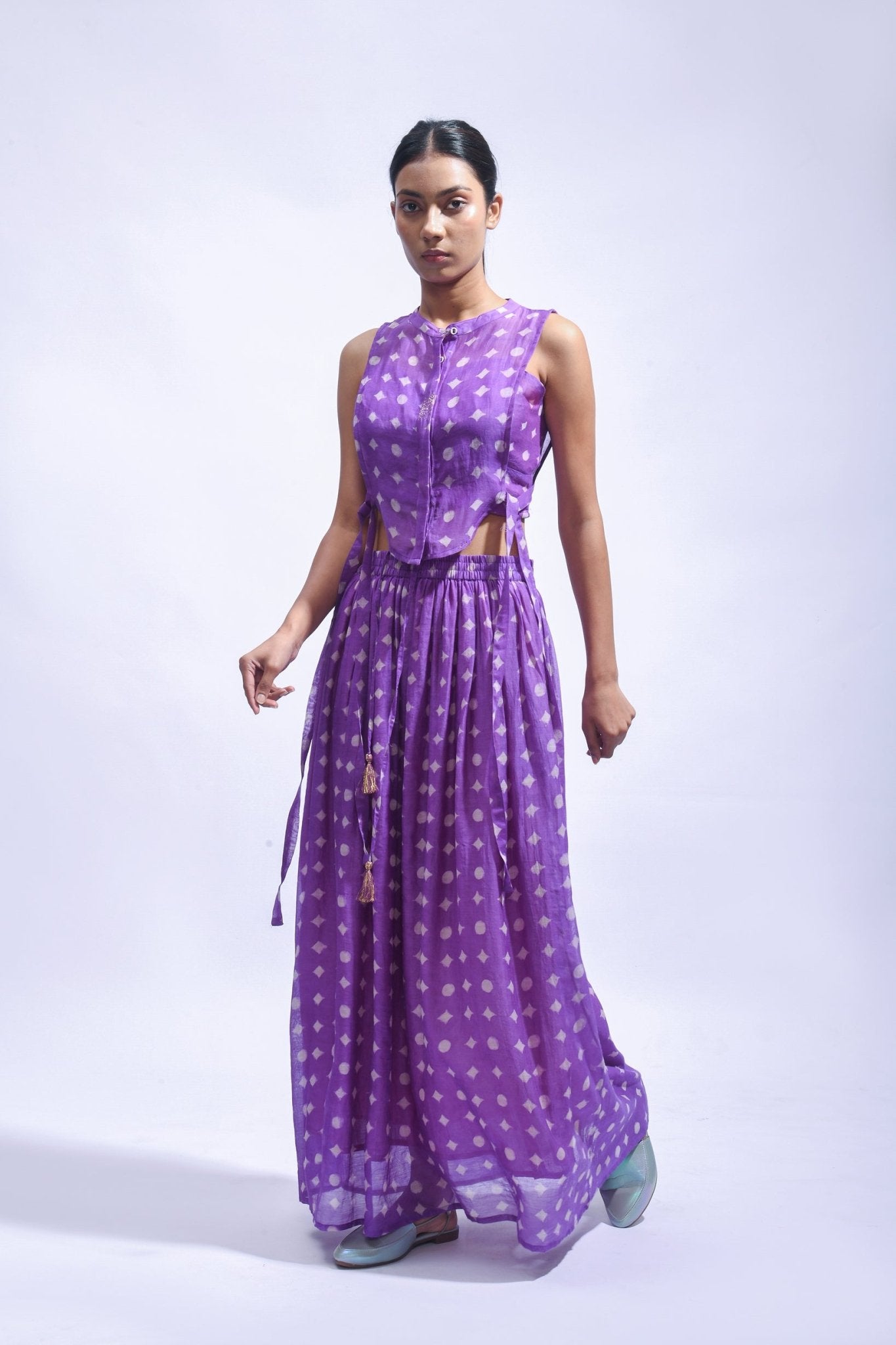 Amethyst Cross Silk Set - CiceroniSkirt SetJayati Goenka