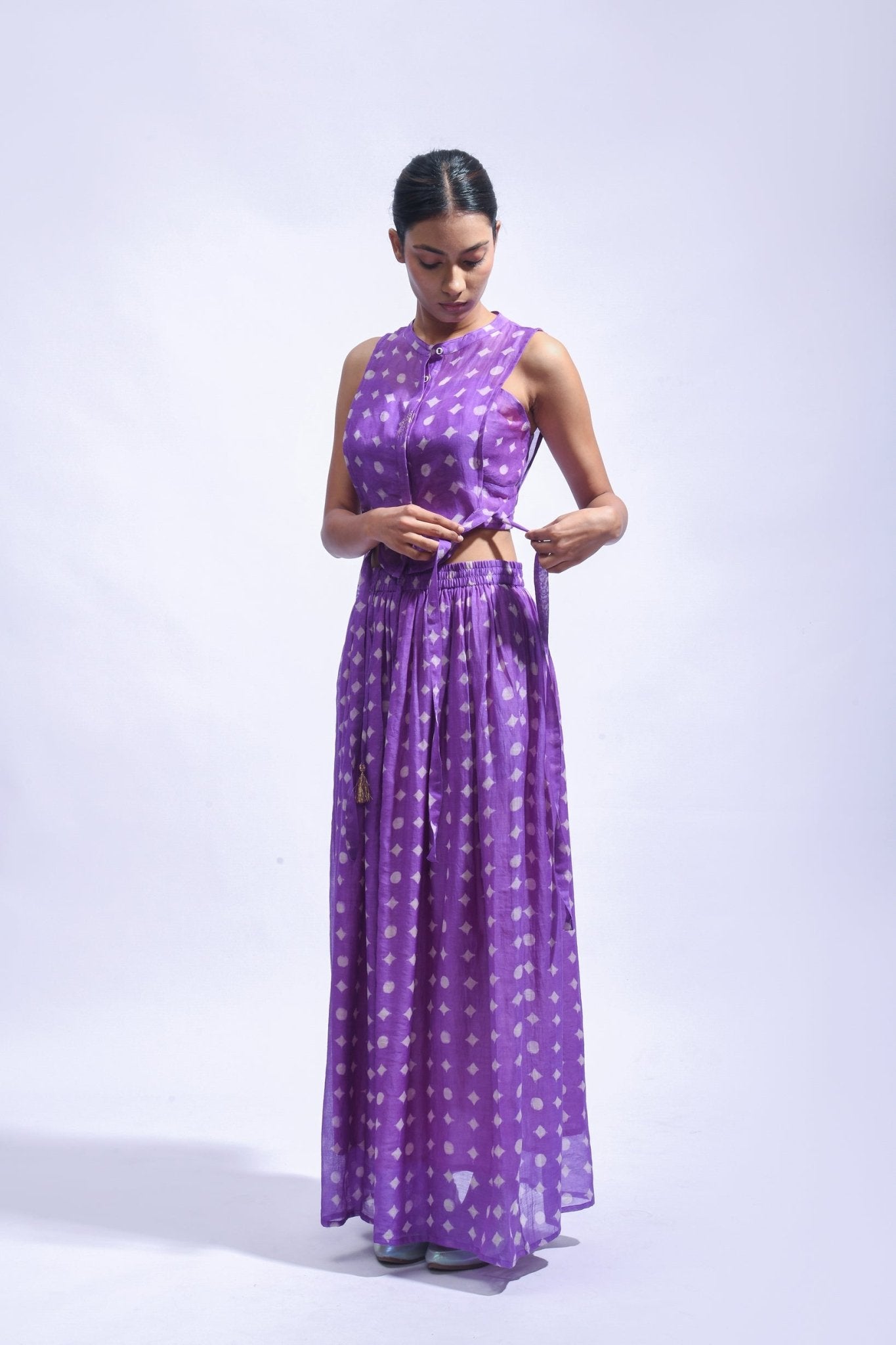 Amethyst Cross Silk Set - CiceroniSkirt SetJayati Goenka
