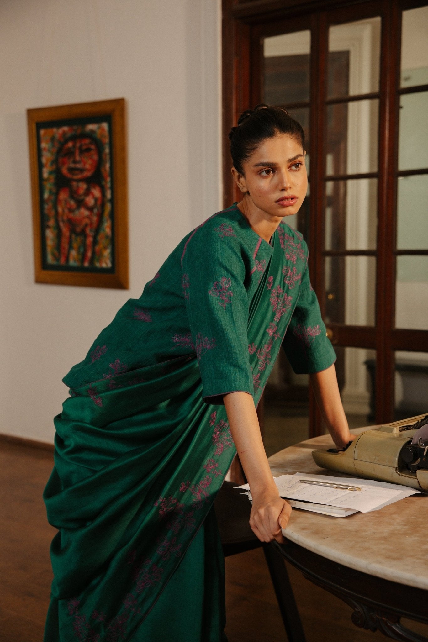 Amrita Sari - Forest Green - CiceroniSareeHiranya