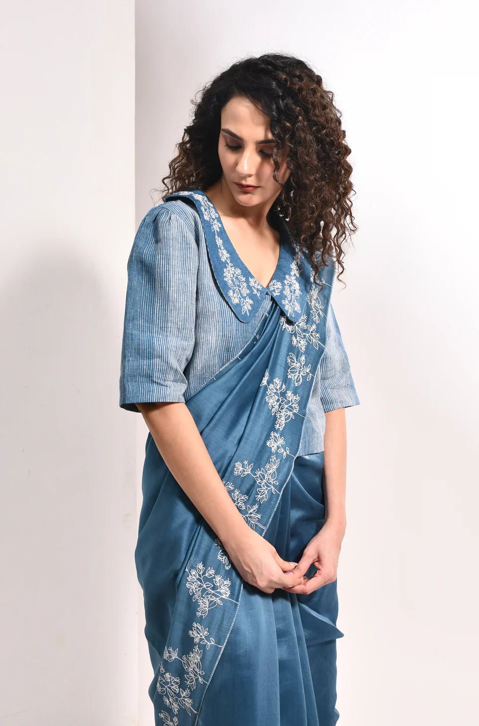 Amrita Sari - French Blue - CiceroniSareeHiranya