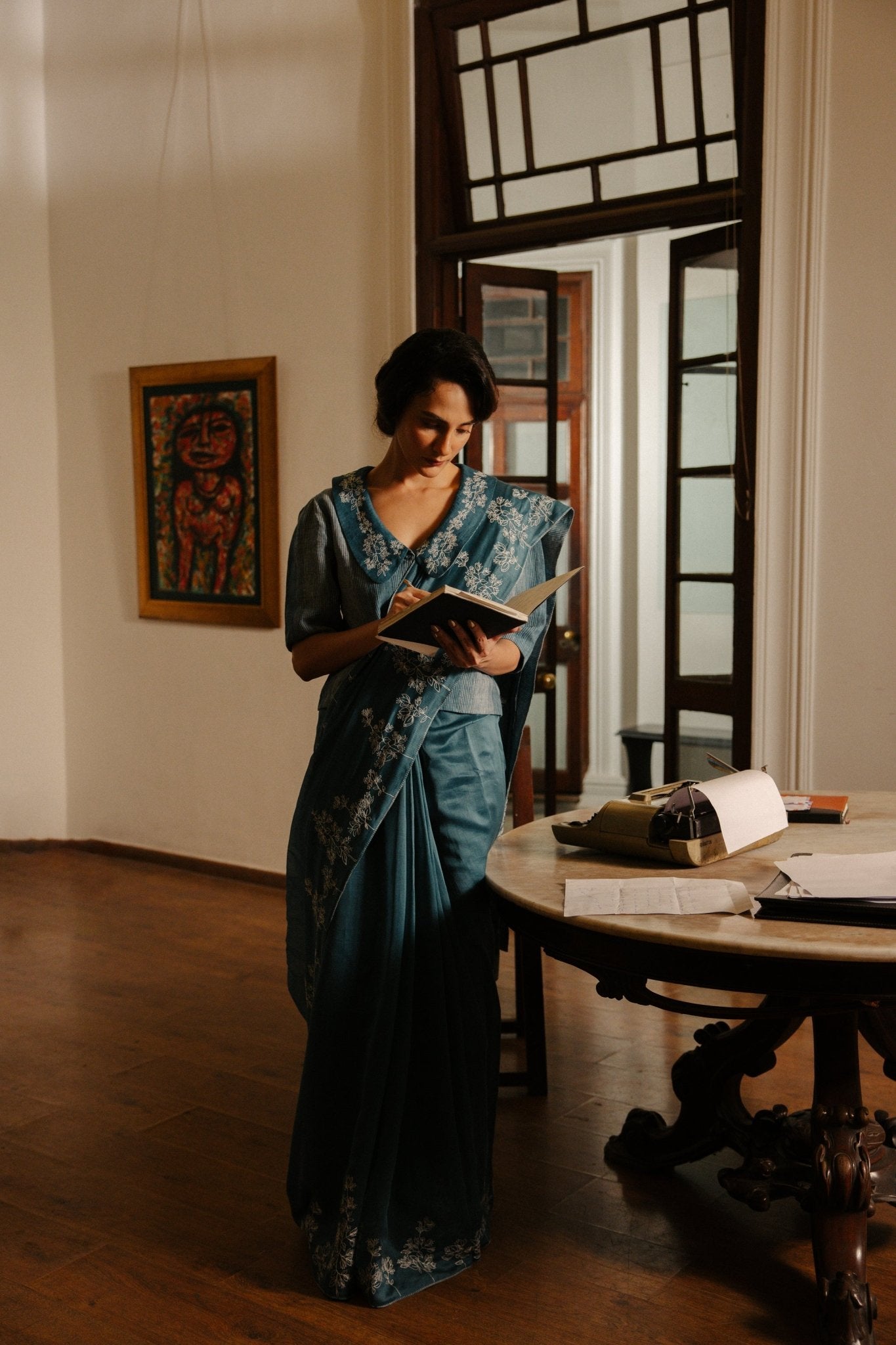 Amrita Sari - French Blue - CiceroniSareeHiranya