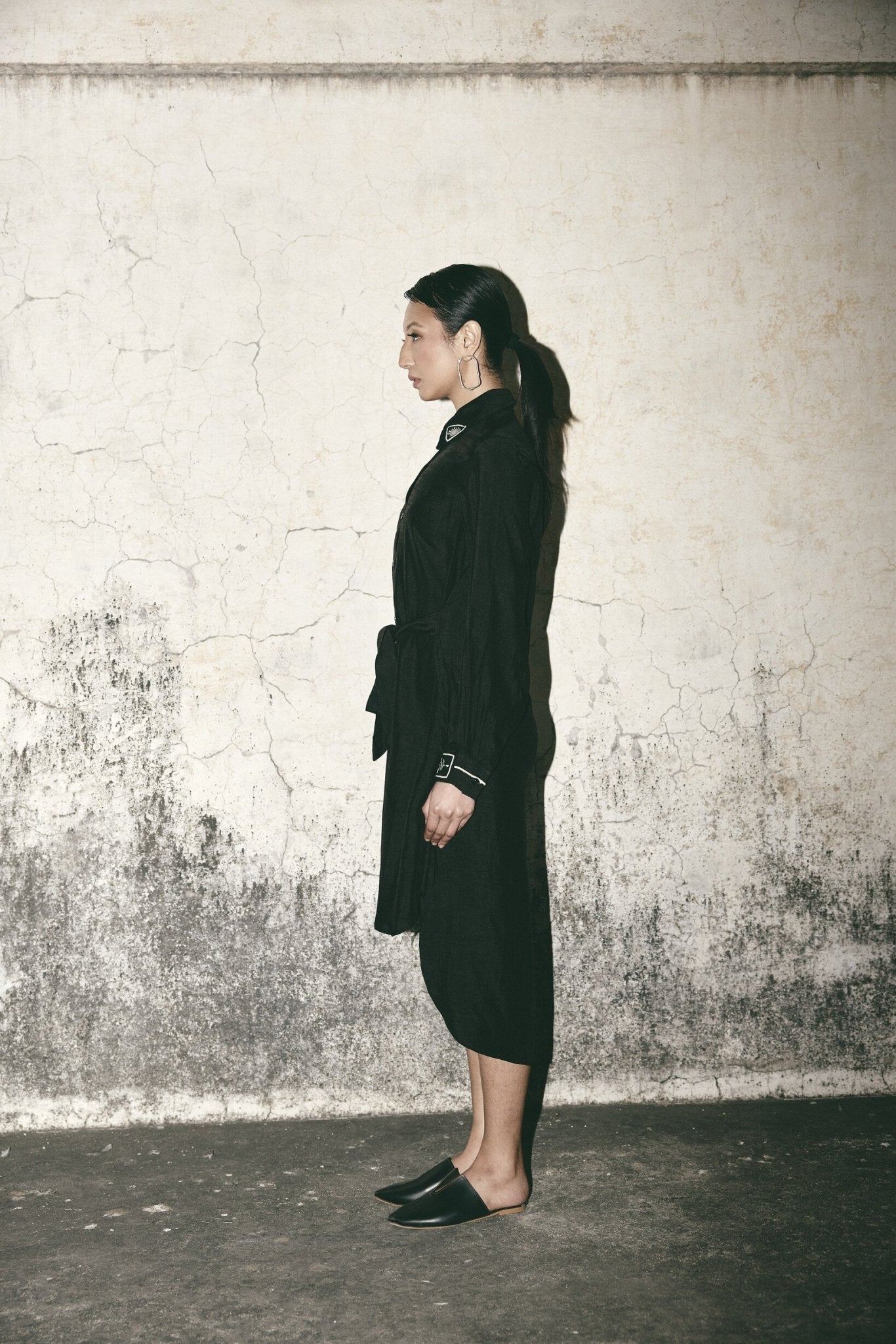 AN Black Canvas Shirt Dress - CiceroniDressesATBW
